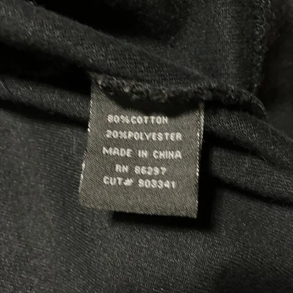 BCBG Maxazria Black Velour Hoodie With Green Butterflies, Size Large, Full Zip - Picture 11 of 13